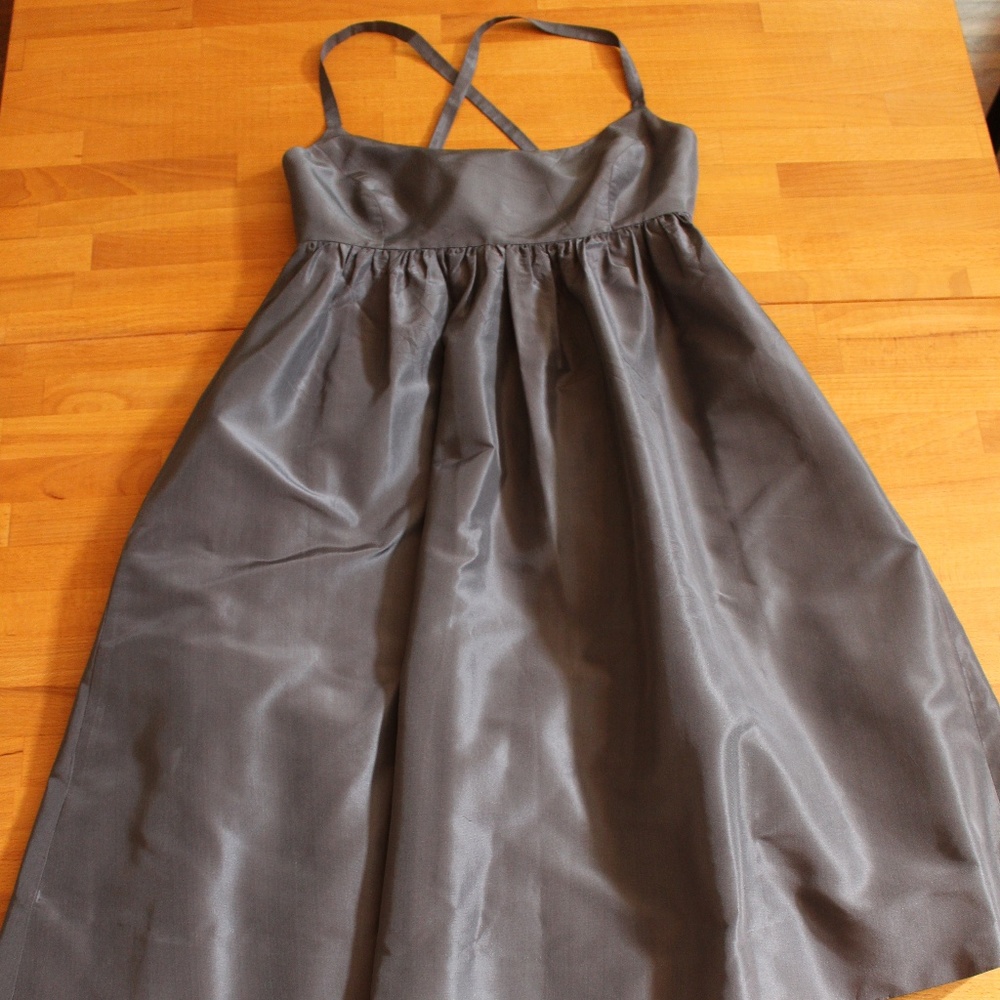 J. Crew Gray Silk Cocktail Dress